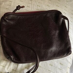 Chic Dark Brown Leather Clutch
